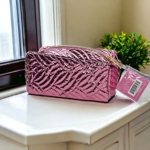 New ULTA Pink Metalic Bag with Gold Zipper